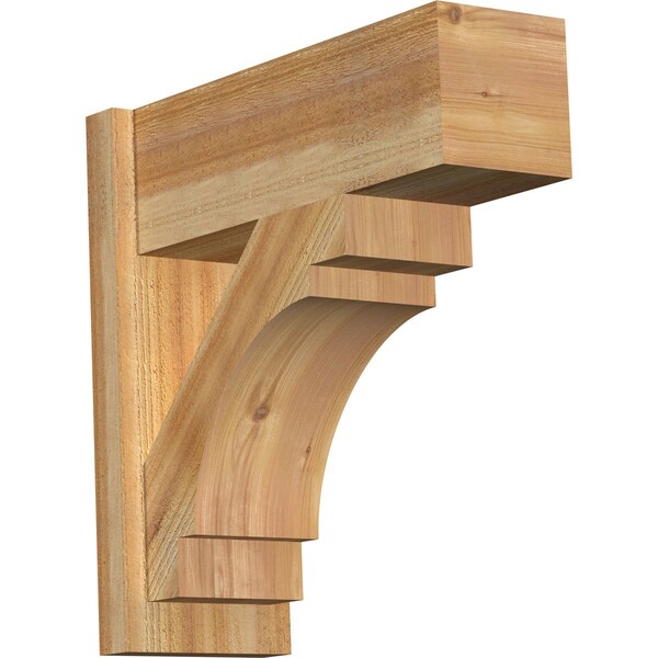 Ekena Millwork Merced Block Rough Sawn Outlooker, Western Red Cedar, 8"W x 22"D x 22"H OUT08X22X22MRC05RWR - main